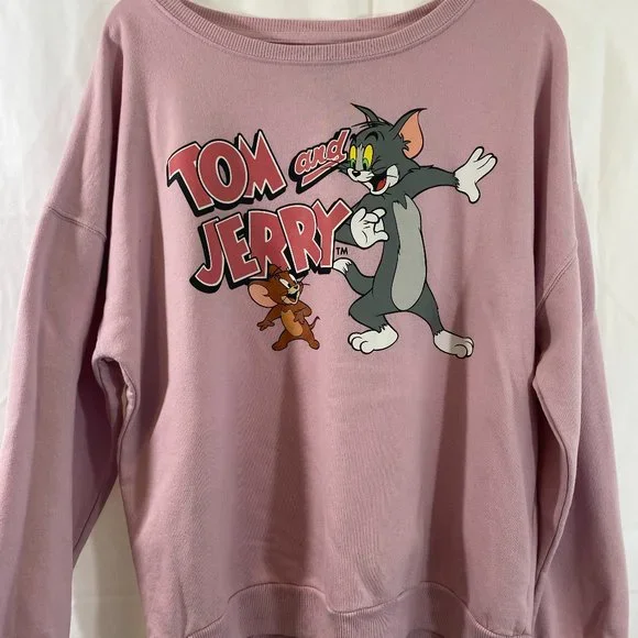 Tom and Jerry Pink Long Sleeve Pullover Sweatshirt EUC Women's Size XXL - Picture 12 of 12